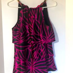 Jackie Jon New York layered tank top size medium black pink top